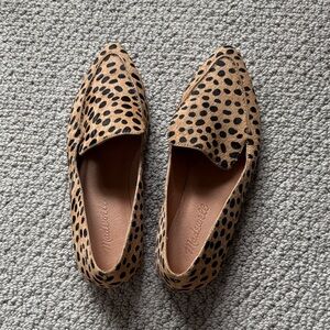 Madewell Tan and Black Spotted Flats